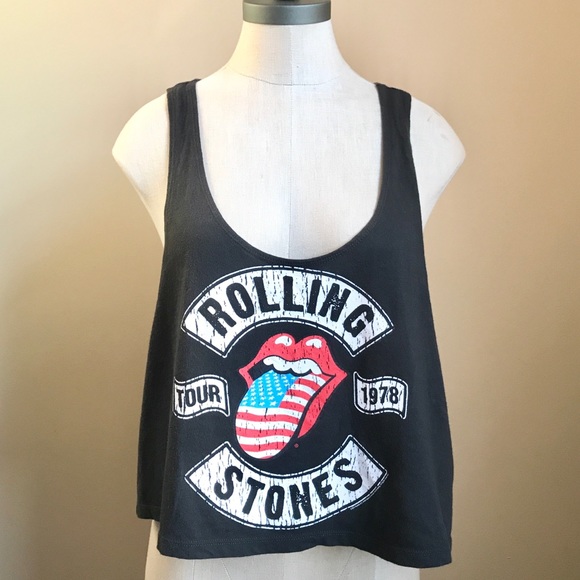 Bravado Tops - Bravado Rolling Stones Cropped Tank